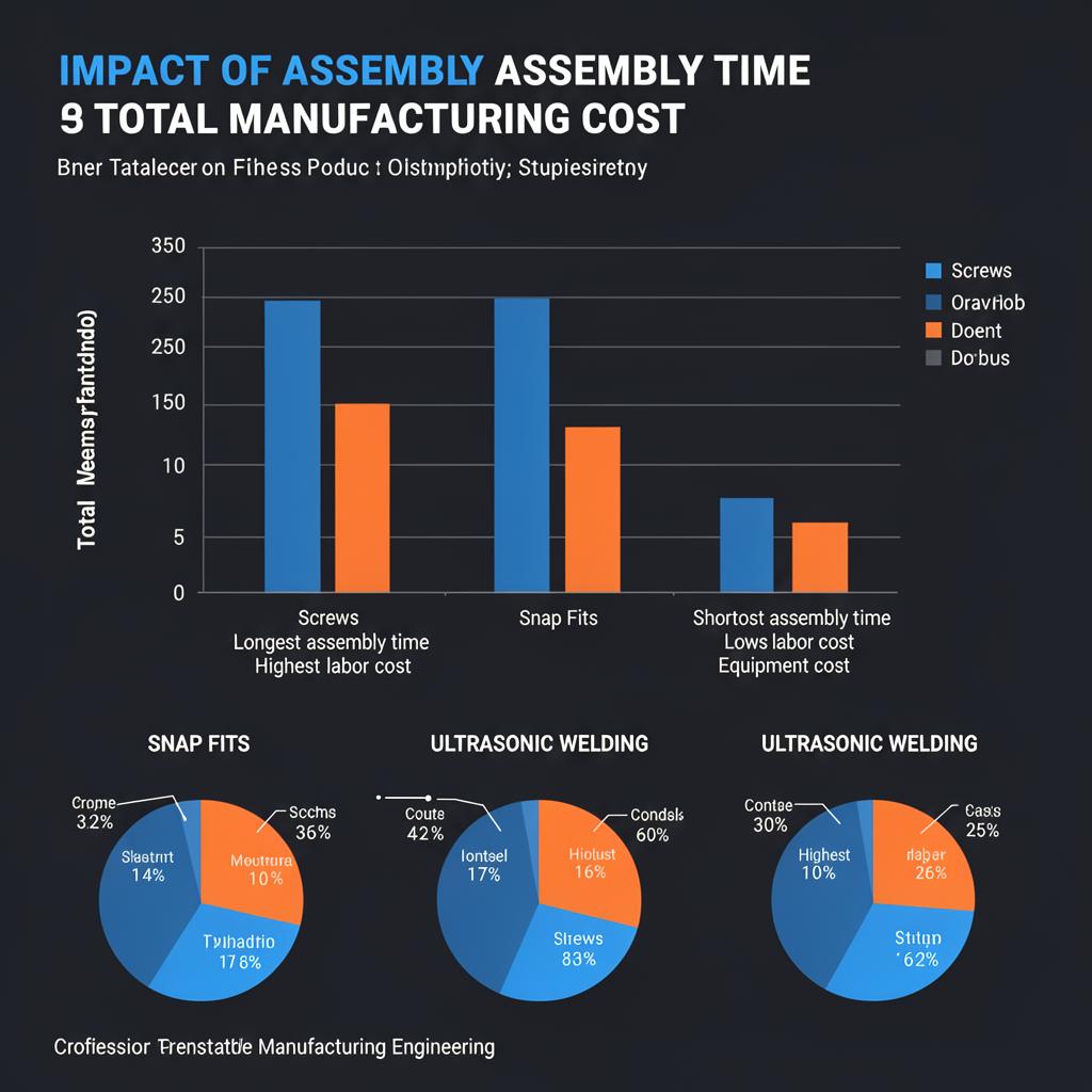 Infographic showing the impact of assembly time on total manufacturing cost